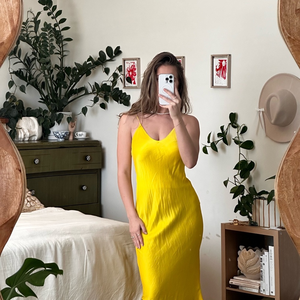 Elegant Yellow Slip Dress